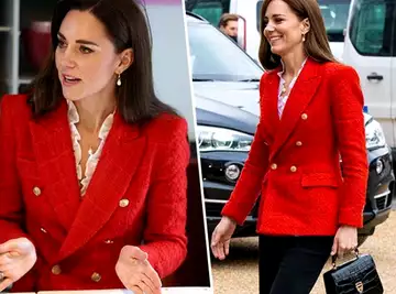 Zara : ce blazer en tweed rouge, porté par Kate Middleton, coûte moins de 60E