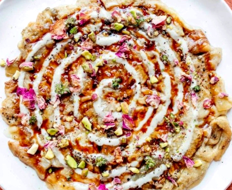 Recette végétale et colorée : le carpaccio d'aubergines de Dalia