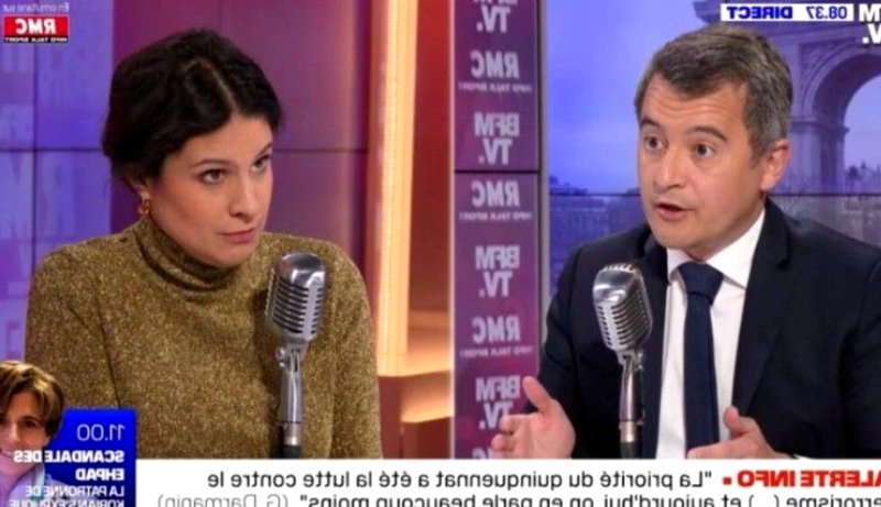 "Calmez-vous, madame", "Heureusement que j'ai pu ouvrir ma gueule" : ce clash inédit entre la journaliste Apolline de Malherbe et le ministre de l'Intérieur Gérald Darmanin sur BFMTV crée l'émoi !